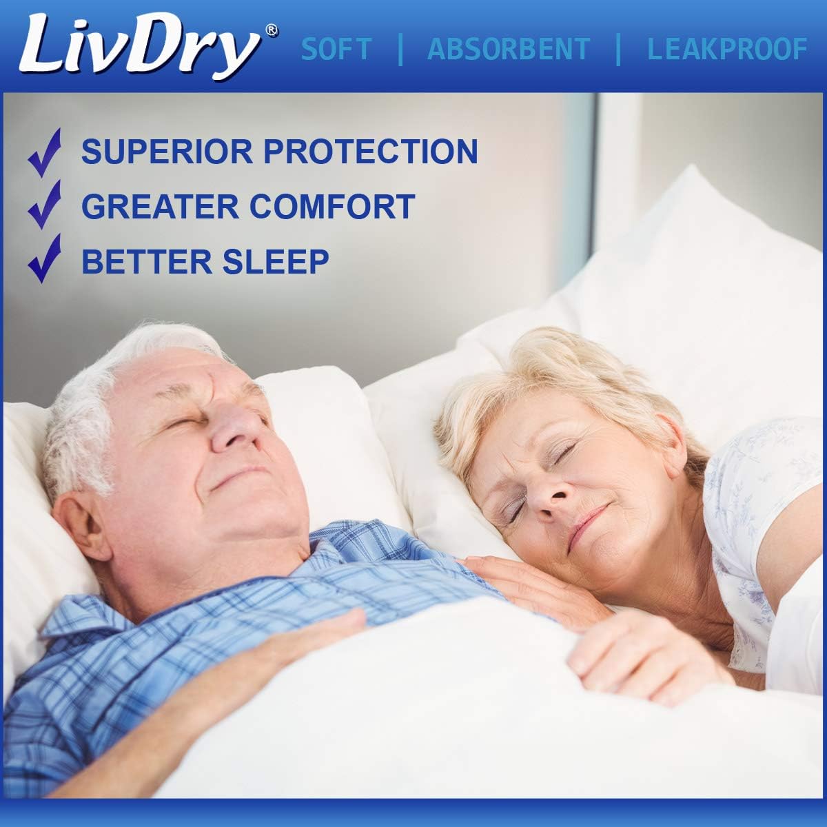 LivDry Adult M Incontinence Underwear, Overnight Comfort Absorbency, Leak Protection, Medium, 68-Pack: Health & Personal Care