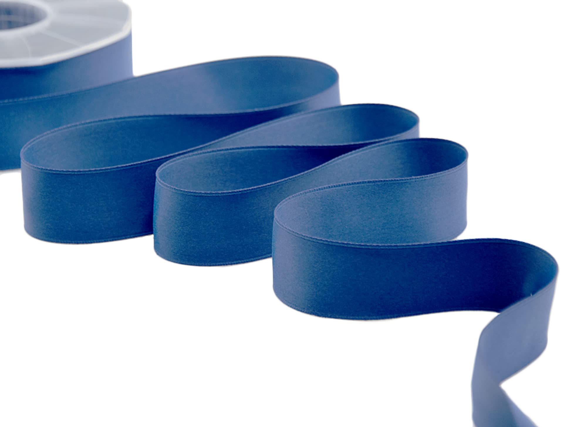 Furlanis - Matt Double Satin, Decorative Ribbon, Gift, Christmas Packing, Wedding, Party, Made in Italy - Dark Blue, 25 mm x 20 m