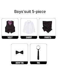 Marvelous World Boys' 5-Piece Formal Vest Suit