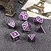 DNDND Metal Game Dice Set, Solid 7 die DND Metal Dice Set Purple Surface and Silver Frame Metal Dice Set with Metal Box for Role Playing Game Dungeons and Dragons RPG and Pathfinder