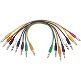 OnStage On-Stage Hot Wires Straight 1/4" TRS Patch Cables, 17" (8 Pack)