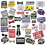 Graduation Party - Photo Booth Props Kit - 45 Count - Extra Large Size High School or College Graduation 2017