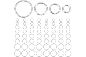 Beebeecraft 600Pcs 4 Sizes Jump Rings 925 Sterling Silver Plated 304 Stainless Steel Open Connector Ring Silver Bulk 20 Gauge for Jewelry Making DIY 4mm/5mm/6mm/8mm
