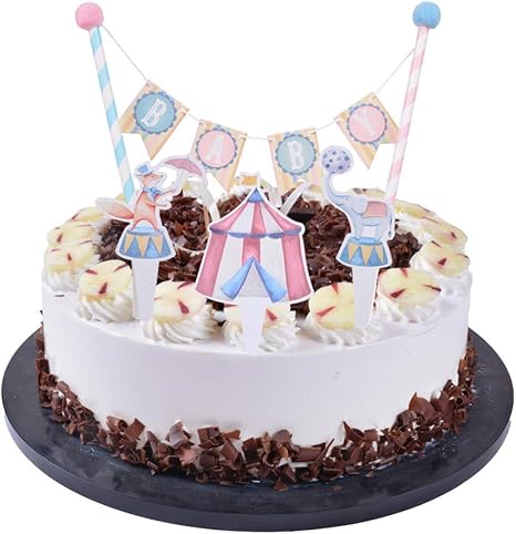 Amazon Com Circus Birthday Cupcake Toppers Kit Carnival Tent And