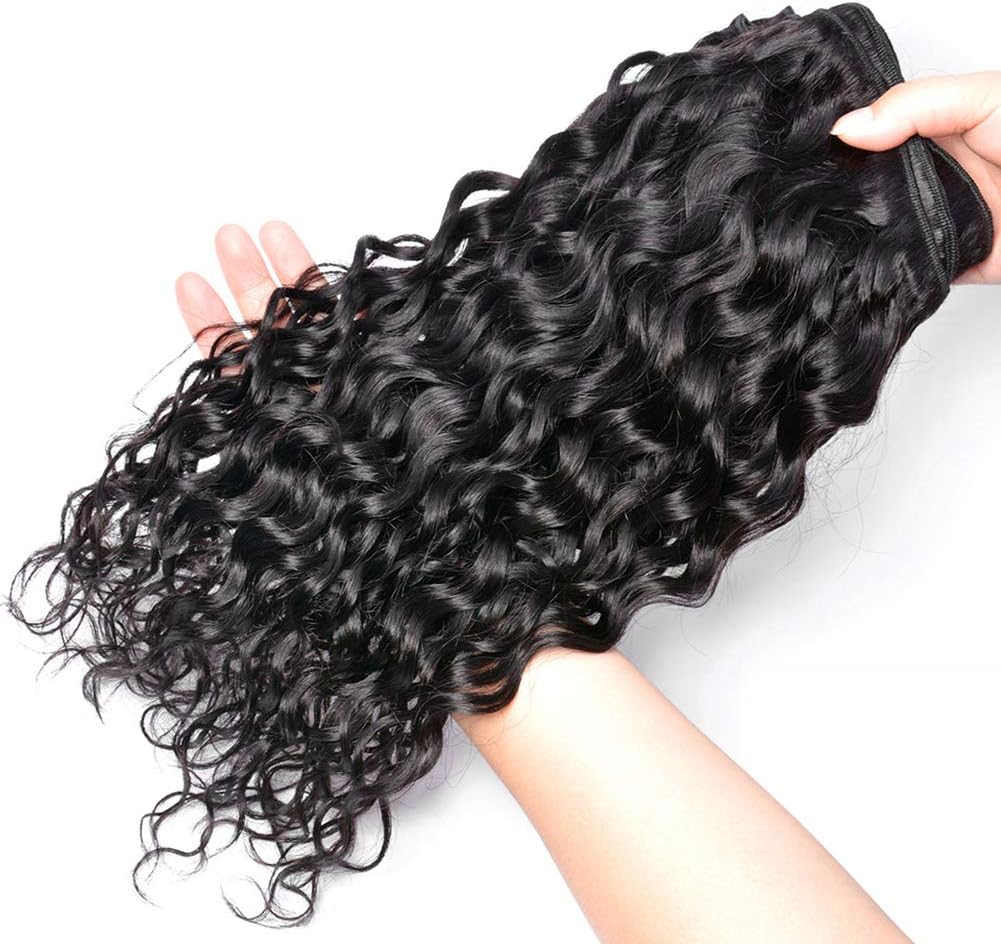 Water Wave Brazilian Hair Bundles: Real Human Curly Weave, 100% Unprocessed Virgin Hair Extension, 3 Bundles, 16, 18 - Image 4