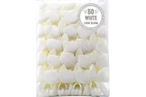 FRESH CUT FLOWERS Orchid Loose Bloom OrchidClub USA by Sunne Tropical DIY Lei, food & drink decoration (50 White)