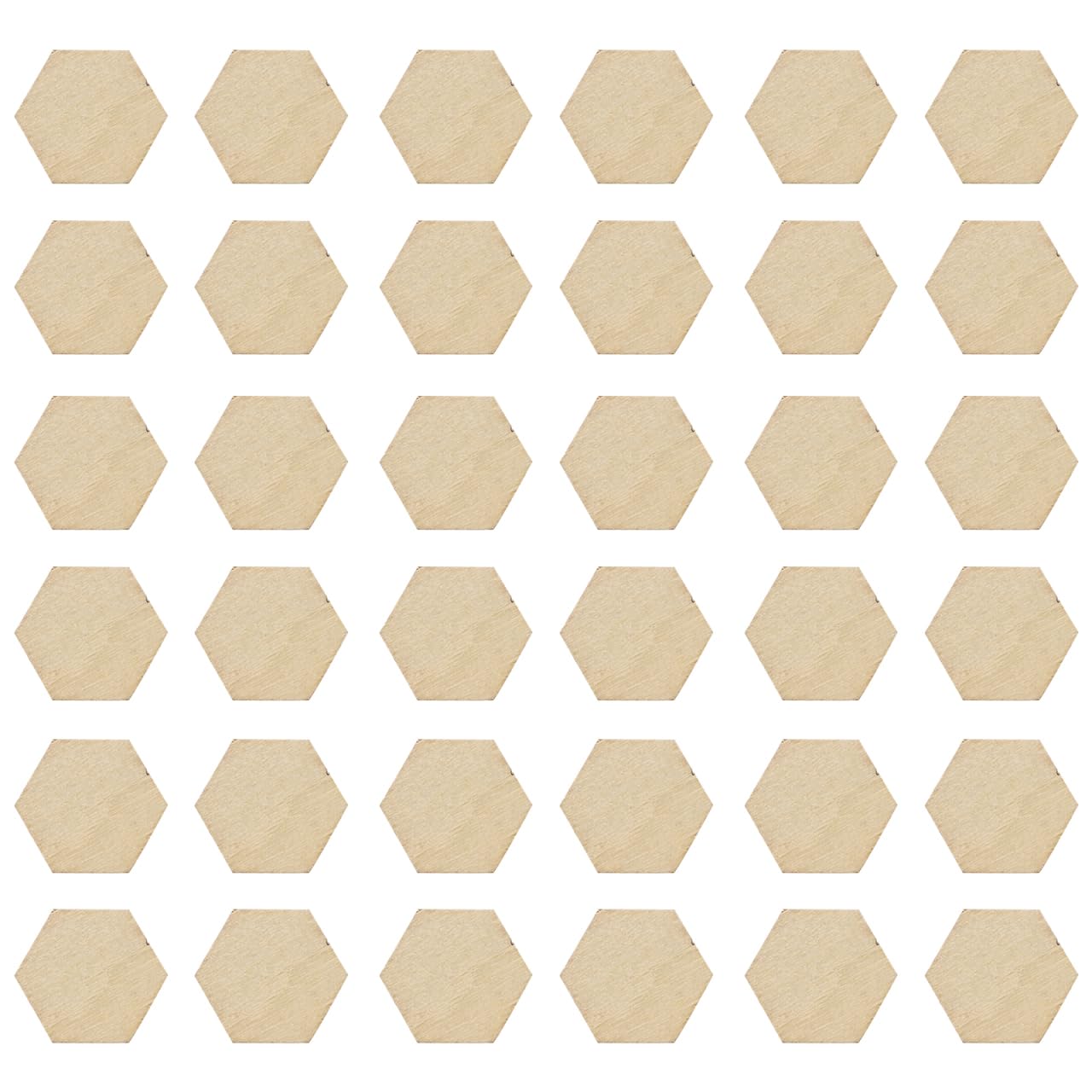 Milisten 200Pcs Unfinished Wood Hexagon Wooden Hexagon Pieces Wood Shape Beech Decoration Craft Supplies