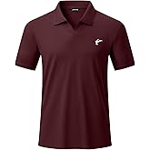 JMIERR Mens Casual Polo Shirt Summer Buttonless Short Sleeve Moisture Wicking Quick Dry Henley Golf Shirts