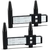 Kingdde 2 Pcs Wheel Stud Rim Bolt Pattern Measuring Tool PCD Ruler | Wheel PCD Gauge Lug Bolt Pattern Gauge Accessories, for 4 5 6 8 Holes Sliding Caliper, Universal for Suv Sedan Truck