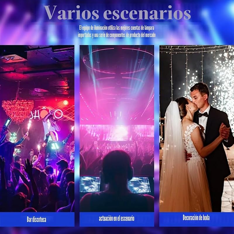 Bola de discoteca giratoria de 360 grados con LED multicolor, luz de discoteca 3D, compatible con conexión Bluetooth, alta compatibilidad, efecto de sonido envolvente estéreo