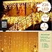 KNONEW ( 2PCs LED Icicle Lights, 216 LEDs, 16.4ft, 8 Modes, Curtain Fairy Light, LED String Light for Wedding/Christmas/Halloween/Thanksgiving/Easter/Party Backdrops (Warm White)