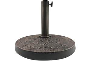 T&Jero 26 lb Round Heavy Duty Patio Market Table Umbrella Base Stand Pre-Filled for Outdoor, Bronze