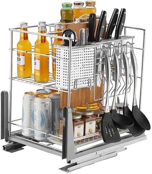 Amazon Com Pull Out Organizers Kitchen Pull Basket Seasoning
