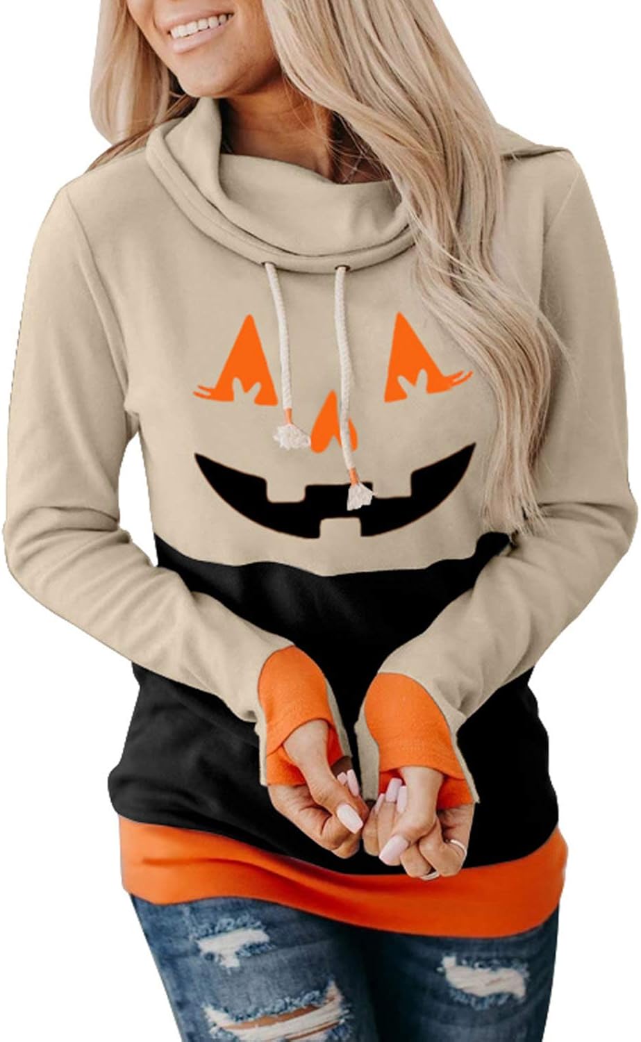 womens black hoodie with thumb holes