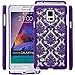 Galaxy Note 4 Case, Style4U Galaxy Note 4 [Purple] Flower Damask Design Slim Fit Case Cover for Samsung Galaxy Note 4 with 1 Stylus and 1 HD Clear Screen Protector [Purple]