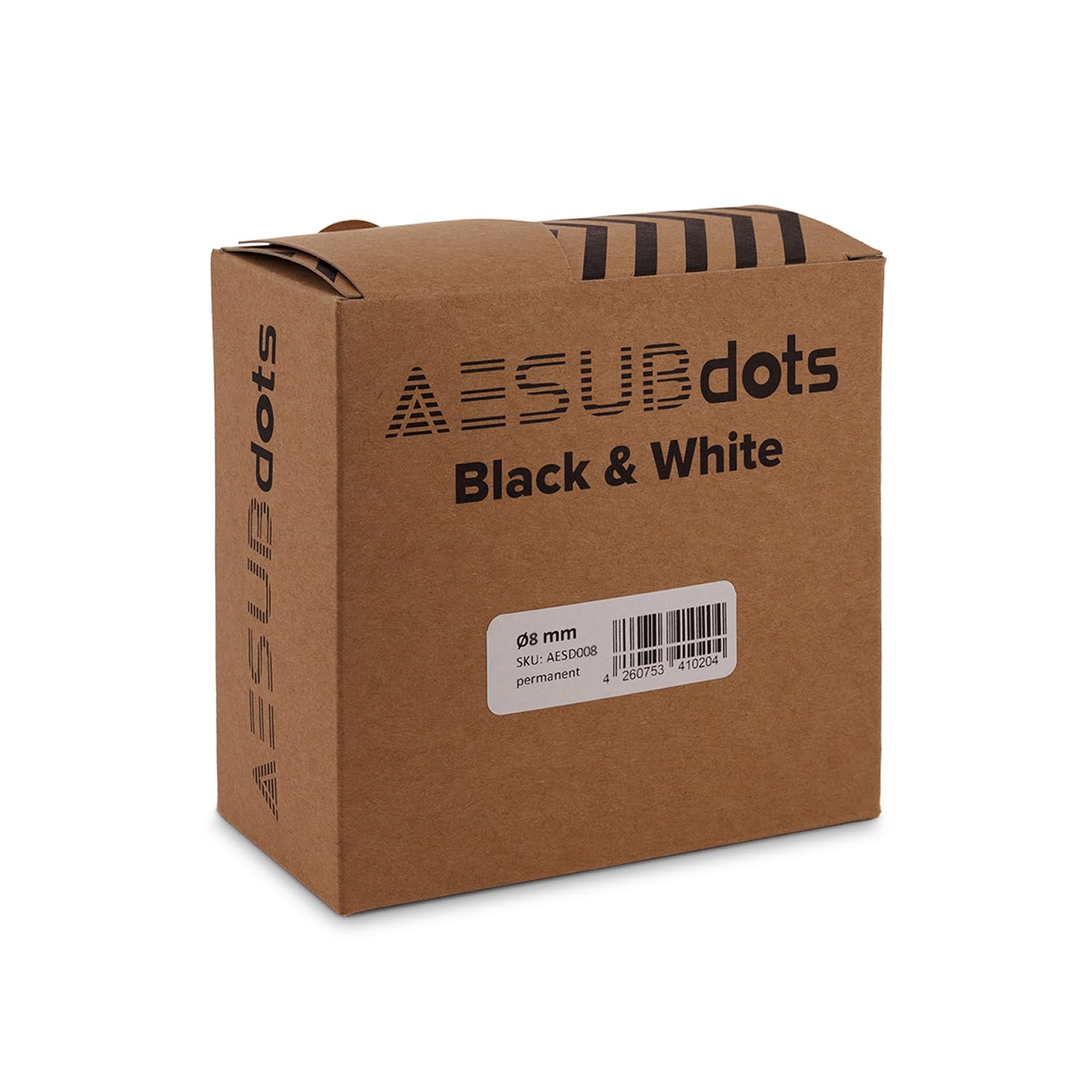 AESUB Dots - Reference Point for 3D Scaning, Diffuse & Retro Reflective Markers (8 mm, Black & White)