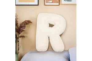 SHAPEAZY Letter Plush Pillow, Letter Hugging Throw Pillows, Decorative Initial Letter Shaped Throw Pillows for Bed Couch, Letter Pillows English Alphabet A to Z for Sofa Bedroom Living Room Decor (R)