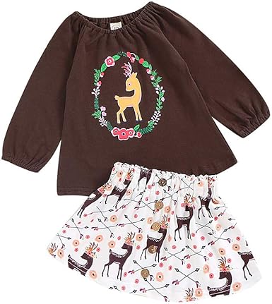 deer print baby girl clothes