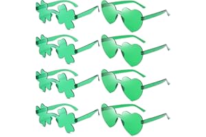 LENOAPHYS 【24/12/8/4PCS】 Shamrock Glasses St Patricks Day Accessories for Women St Patricks Day Glasses