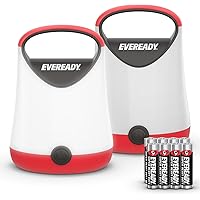 Eveready LED Camping Lantern X-250 (2-Pack), Super Bright Tent Lights, Rugged Water Resistant LED Lanterns, 100 Hour Run-time