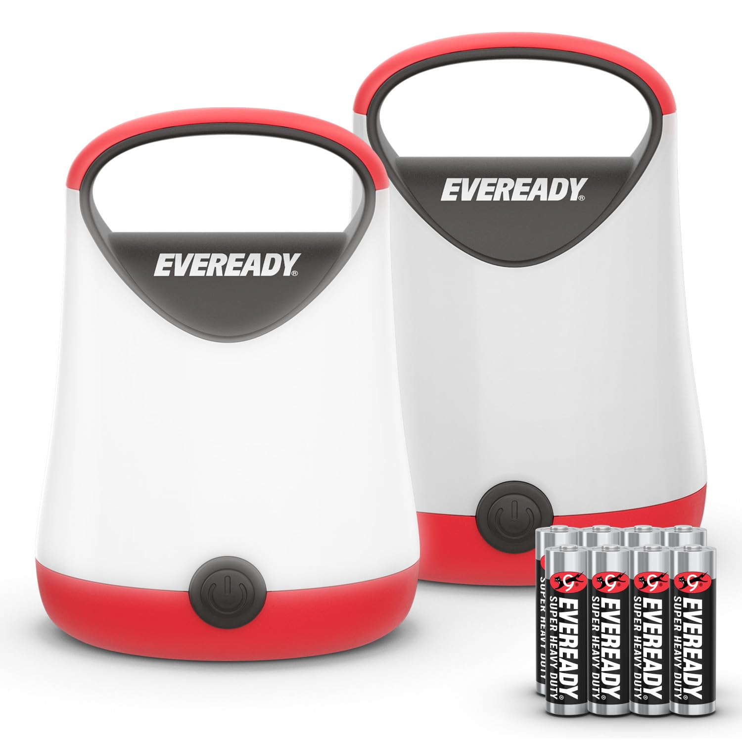 Photo 1 of Eveready LED Camping Lantern X-250 (2-Pack), Super Bright Tent Lights, Rugged Water Resistant LED Lanterns, 100 Hour Run-time (Batteries Included), Red and Black