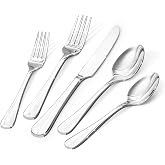 Silverware Set for 8,18/10 Stainless Steel Flatware Set,Cutlery Utensil Set | HIKAA 40Pieces Food-Grade Knife Spoon and Fork, Silverware Set Dishwasher Safe Mirror Polished for Home and Restaurant
