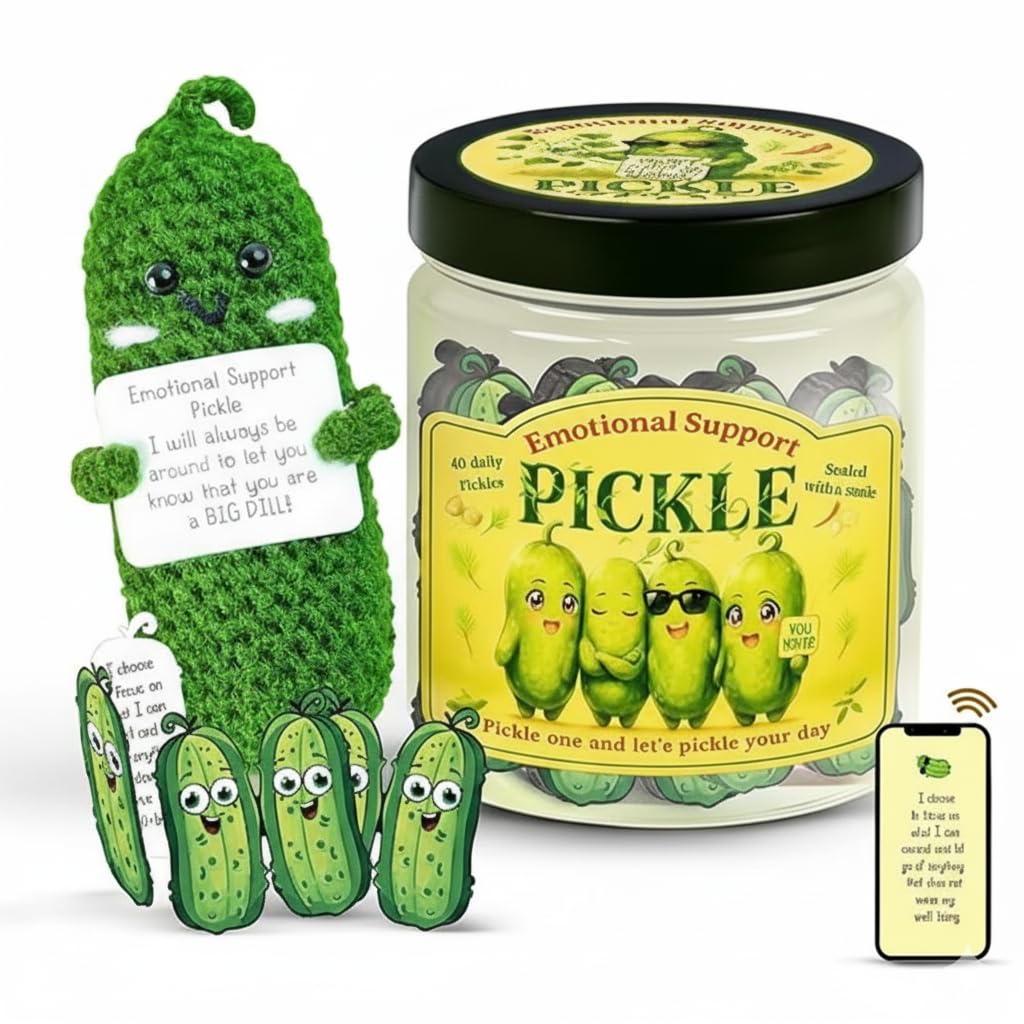 Positive Pickle Cards - Crochet Jar, Affirmation