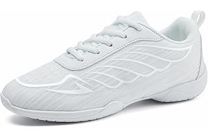 TWDKCHER White Cheer Shoes for Girls womens Youth Cheerleading Shoes Athletic Training Breathable Lightweight Comfortable Sport Kids Cheer Sneakers size