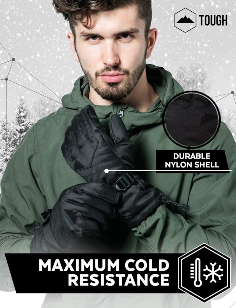 Touch Screen Ski & Snow Gloves - Cold Weather Waterproof Winter Snowboard Gloves for Men & Women - For Skiing & Snowboarding : Sports & Outdoors