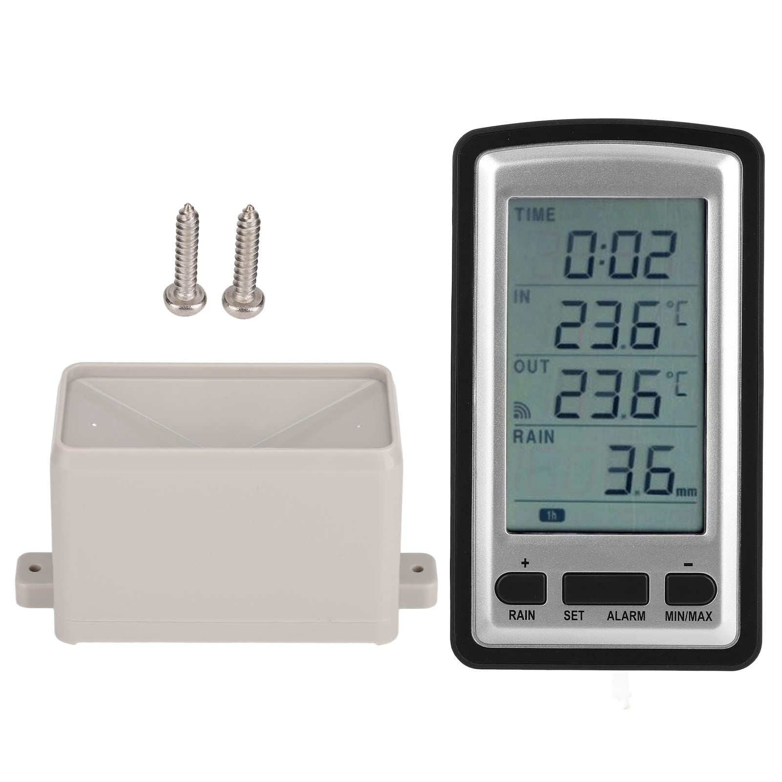 WGFOIP Wireless Rain Meter Gauge with Temperature Measurement, RCC Transmission for Indoor Outdoor