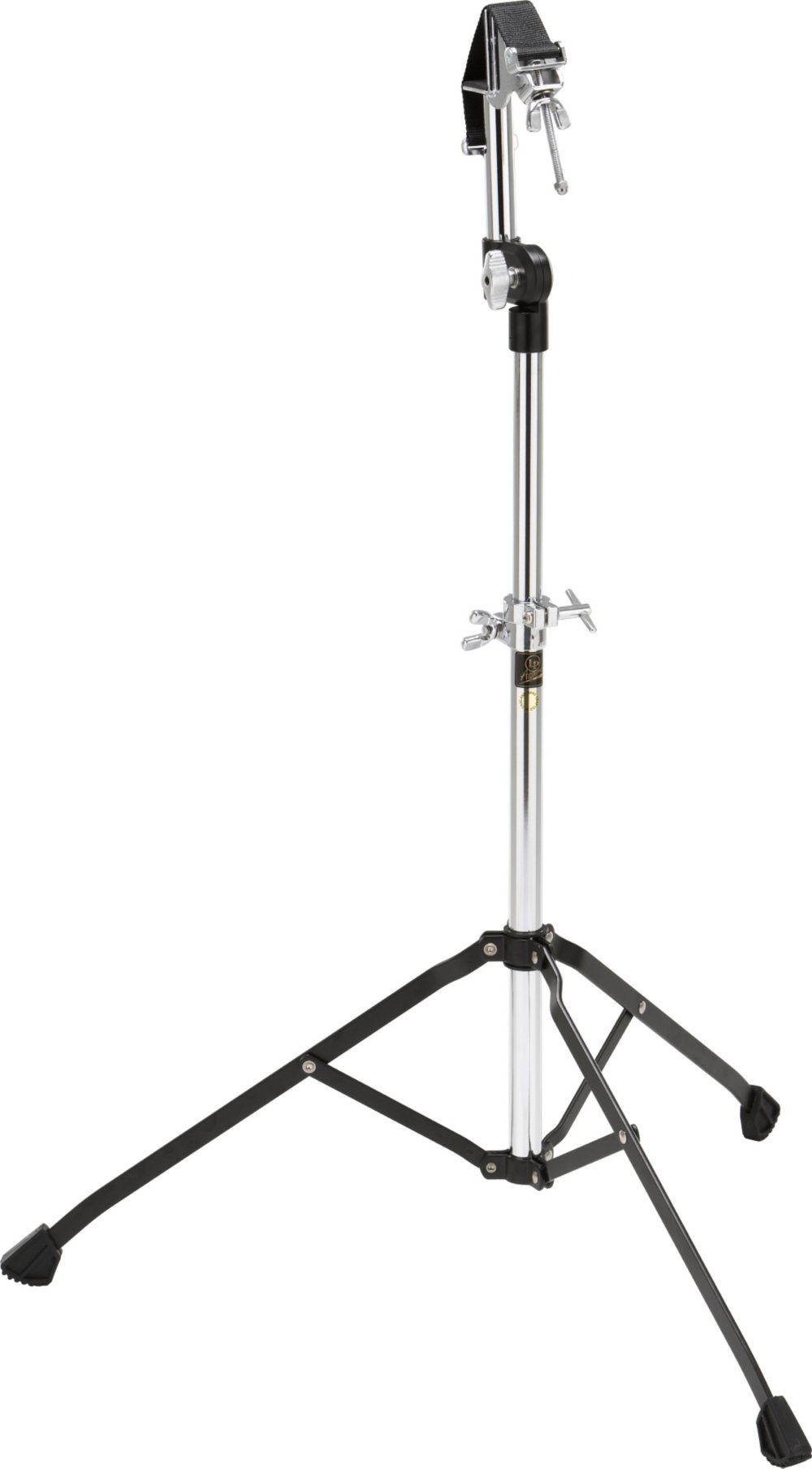 LP Latin Percussion Bongoständer Aspire Strap-Lock, doppelstrebig, verchromt, L-förmige Auflage, Camlock-Spannsystem, LPA245