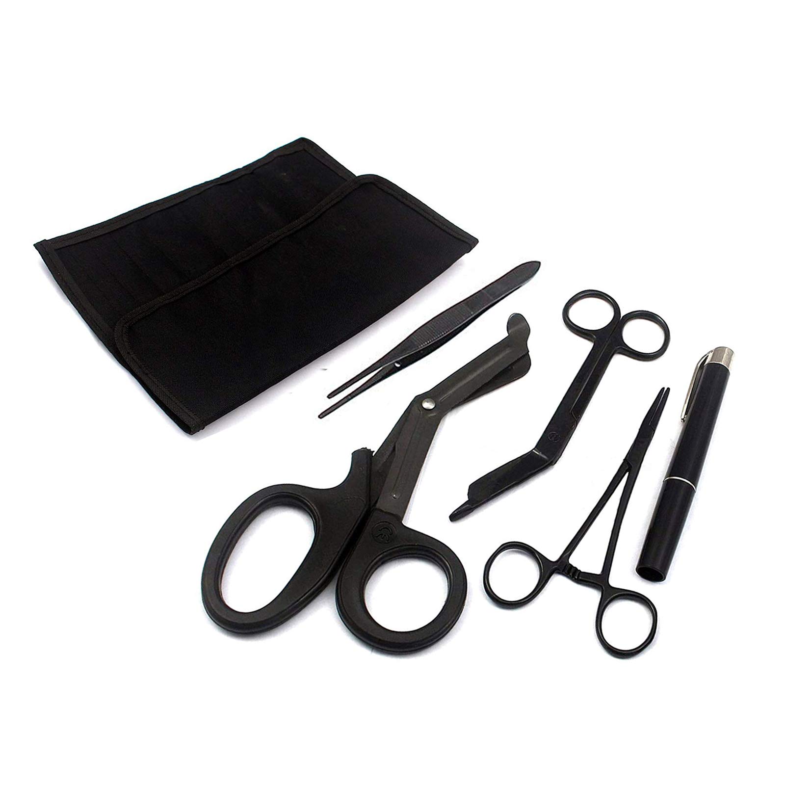 LAJA IMPORTS Shears EMT/Scissors Combo Pack W/Holster Tactical Black Scissors Forceps Light