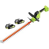 SUNCHERS 20V Max Hedge Trimmer Cordless, 22 Inch Tree Trimmer with 2 Batteries and Charger, Handheld Electric Trimmers, Grass Shrub Pruning Cutter, Lightweight & Compact Hedge Shear for Garden, Lawn