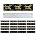 Black and Gold 75th Birthday Party Water Bottle Labels - 20 Stickers