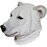Realistic Animal Polar Bear Latex Mask Halloween Costume Party Carnival Mask Animal Head Mask for Adult White