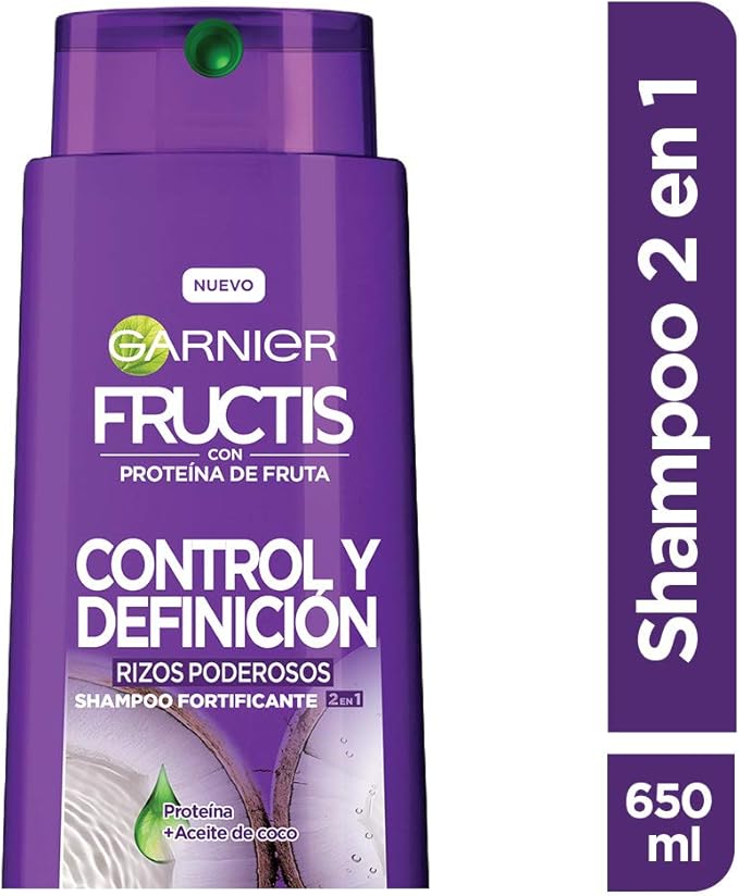 Garnier Fructis Shampoo 2 en 1 Rizos Poderosos, 650 ml Salud, Belleza y Cuidado