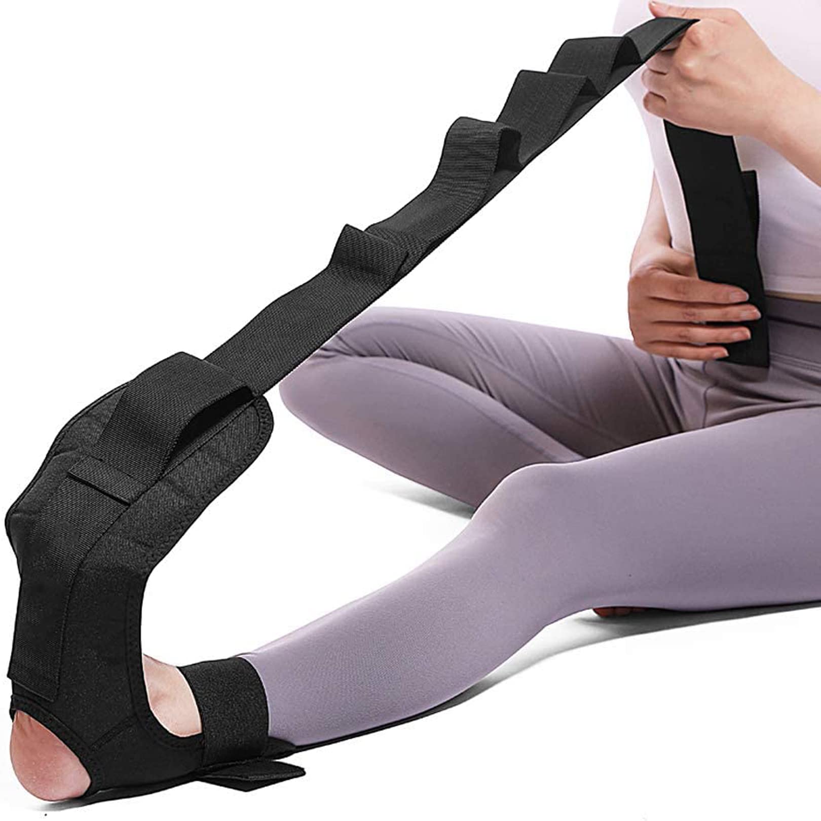 Yoga Stretching Strap,Ankle Ligament Stretcher Belt with Loops Ligament Stretch Band Fitness leg stretcher for Plantar Fasciitis,Foot Stretch Assist for Hamstring,Flexibility and Physical Therapy