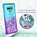 Ruky for Galaxy Note 9 Case, Gradient Quicksand Series Glitter Flowing Liquid Floating TPU Bumper Cushion Reinforced Corners Girls Women Cute Case for Galaxy Note 9 (2018 Release) (Aqua Purple)