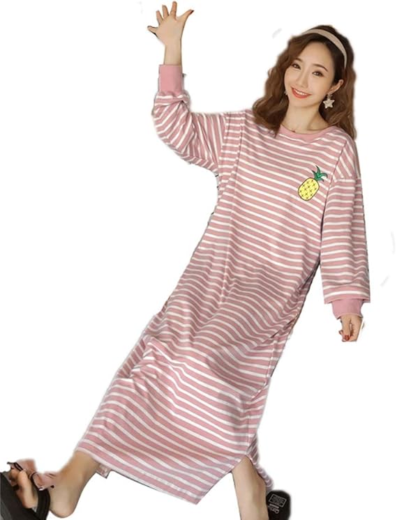 Amazon ワンピース コットン ネグリジェ 長袖 レディース パジャマ 出掛 ルームウェア コンフォート ナイトウェア 夜遊び 春 やさしい 薄手 ソフト ガーリー やわらかい 可愛い リラックス ゆるい パジャマ ルームウェアセット 通販