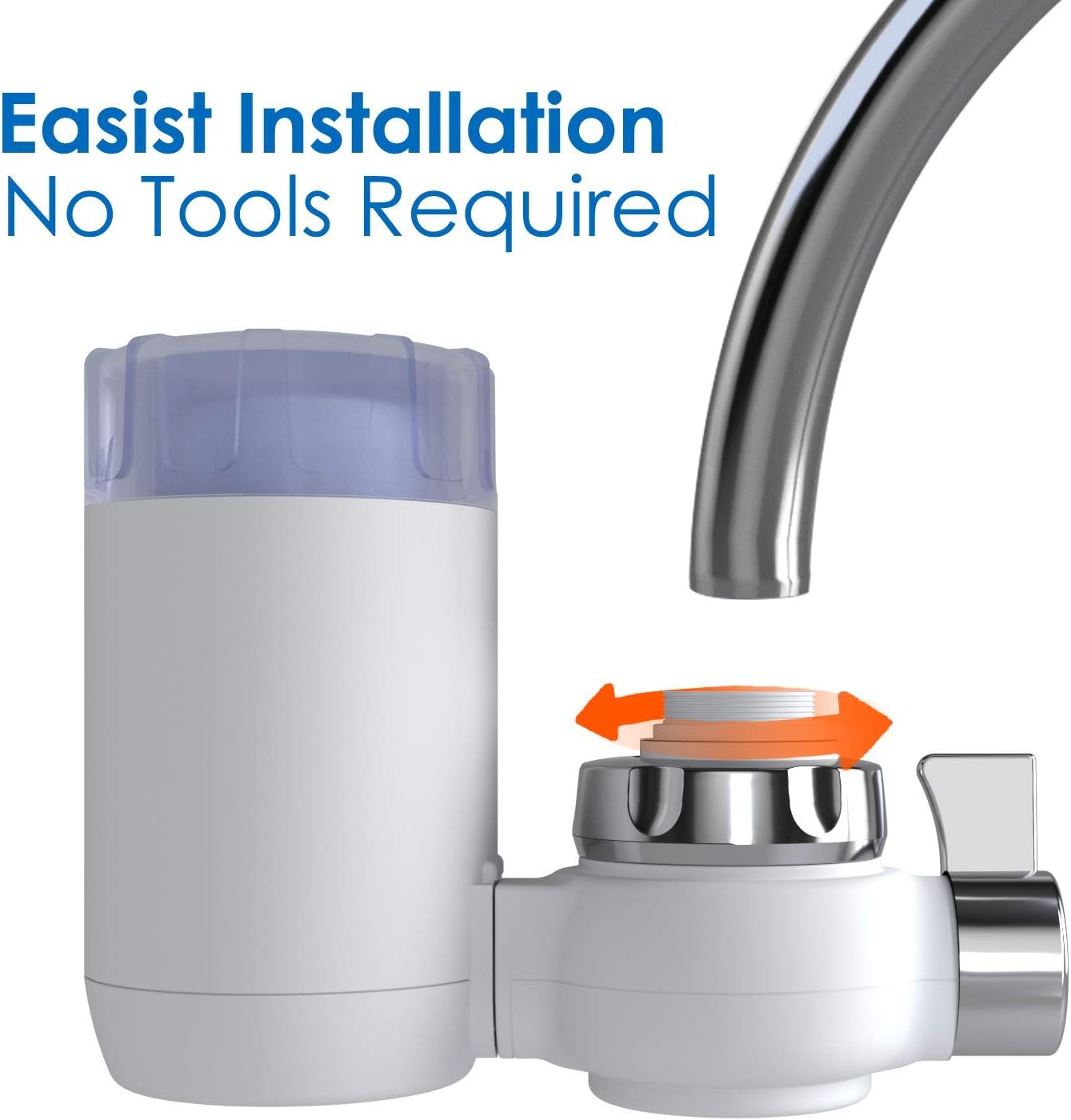 SimPure Water Filter Faucet DA02, Tap Mount Water Purifier Filtration System, 320 Gallon, High Efficiency Ceramic Filter, Easy Installation, 2-Way Output, Remove 99% Lead, Flouride, Chlorine, Odor: Home & Kitchen