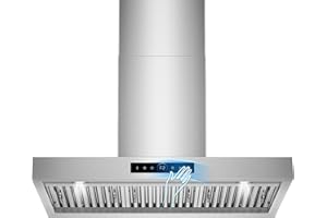 RAPSUAR 36 inch Wall Mount Range Hood, 1200 CFM with 4-Speed Gesture Sensing & Touch Control, Stainless Steel Kitchen Stove Vent Hoods with 2 LED Lights, Time Setting, Dishwasher-Safe Baffle Filters