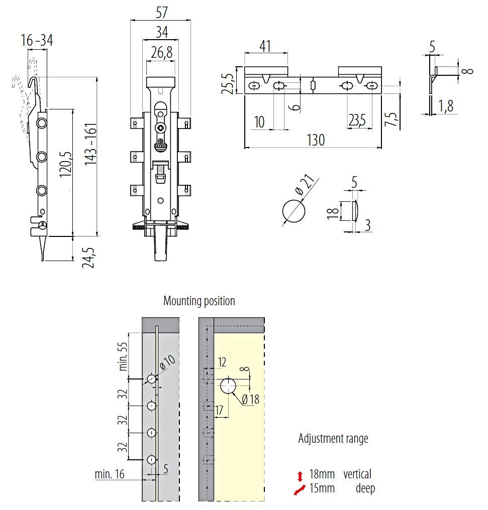 2x Pack Concealed Universal Spider Bracket For Kitchen Wall Unit Cabinet Kitchen Units Sets Home