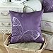 CaliTime Cushion Cover Throw Pillow Case Shell Faux Silk Vivid Butterfly Embroidered 18 X 18 Inches Purple