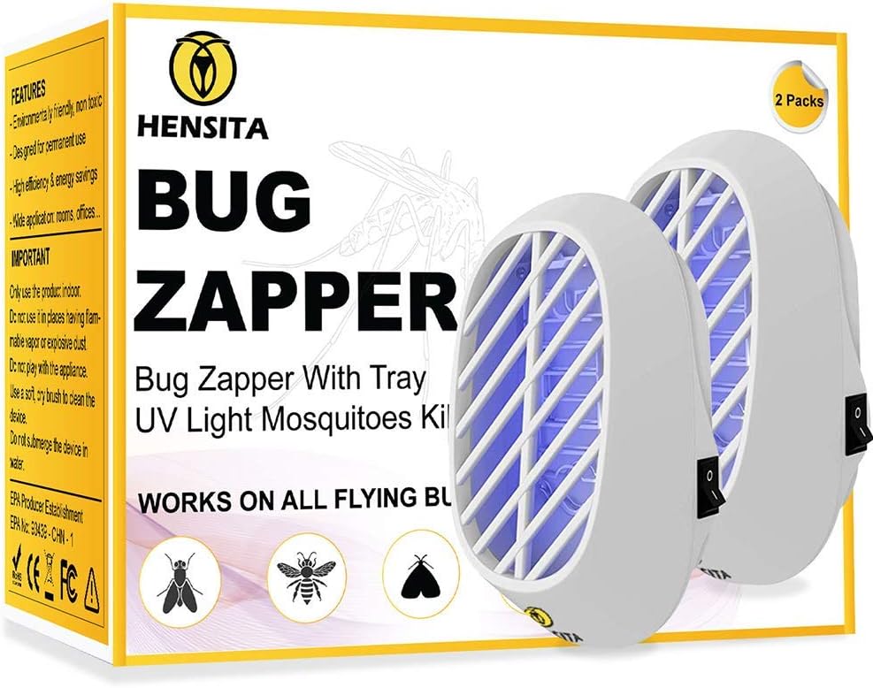 HENSITA Electronic Bug Zapper- Indoor Insect Trap for Mosquitoes, Fruit Flies and Flying Gnats