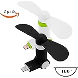 Coopsion 8 Pin Lightning Portable Mobile Phone Mini iPhone Fan with 180 Rotating for Apple iPhone 7 Plus 7 6S Plus 5S 2 Pack