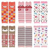 CMK Trendy Kids 6 Pairs Baby Leg Warmers Leggings Kneepads for Toddler Boys&Girls Crawling Socks