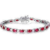 FANCIME Birthstone Bracelets Sterling Silver Tennis Bracelets Charm Fine Jewelry Valentines Day Gifts for Women 7"