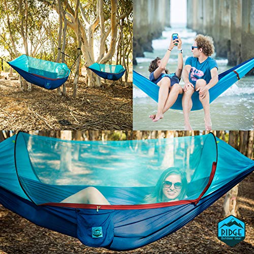 Camping Hammock with Mosquito Net Ripstop Nylon Ultralight Hammock Tent Bundle with Bug