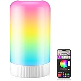 RGBICWW Smart Table Lamp, Touch Bedside Lamp with App Control, LED Desk Lamp with Music Sync, 30+ Scenes & 16M Colors, Color Changing Lamp for Bedroom Living Room Gaming Dimmable Night Light, White