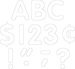Teacher Created Resources White Classic Font 4-Inch Letters Uppercase Pack (5382)
